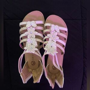 Girls' White Floral Sandals